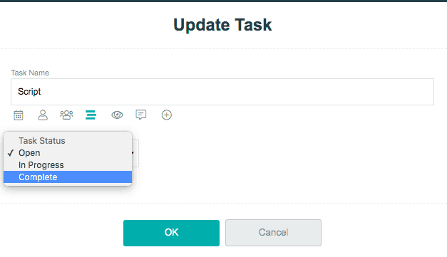 project.co update task screen