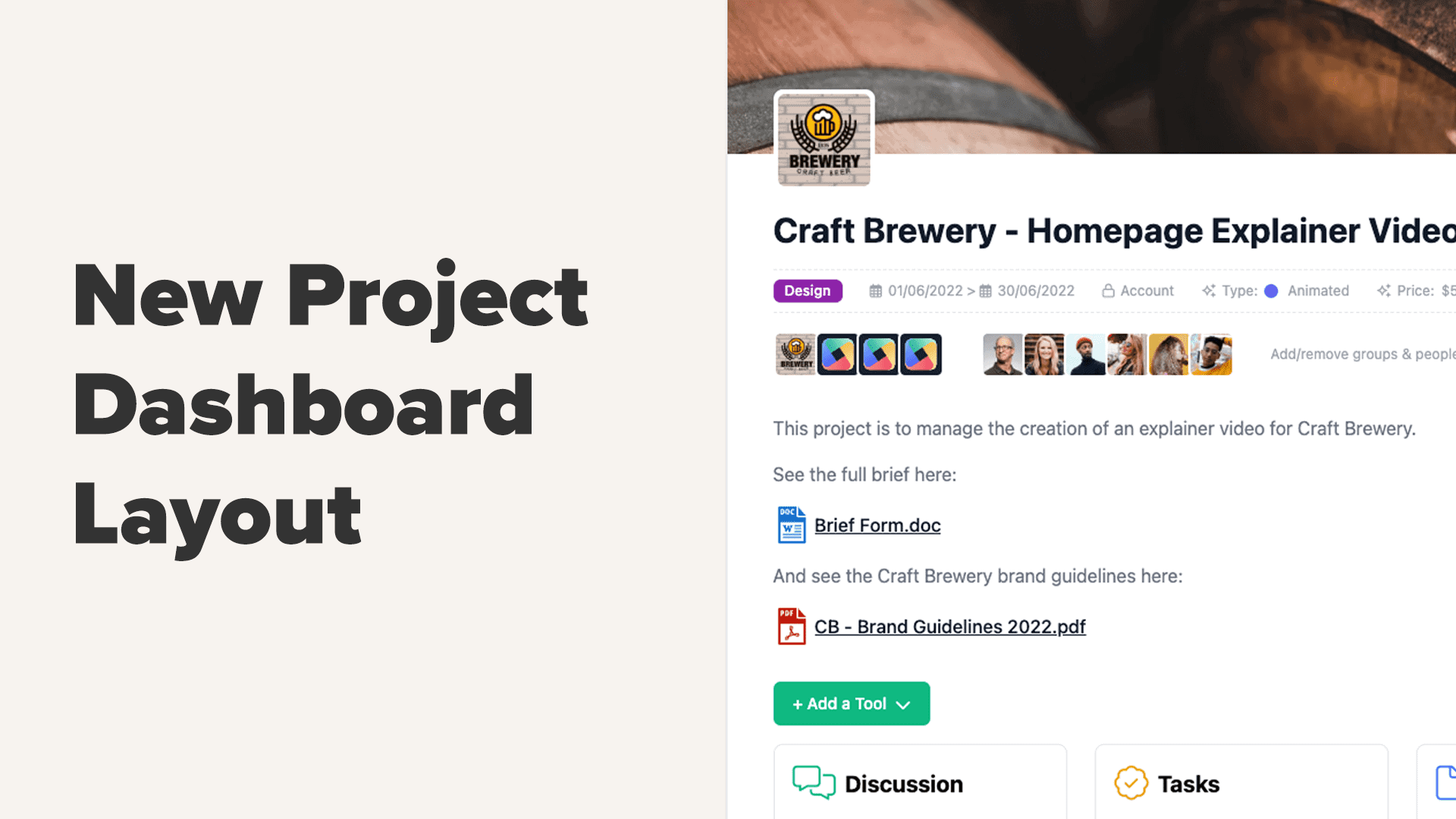 New Project Dashboard Layout