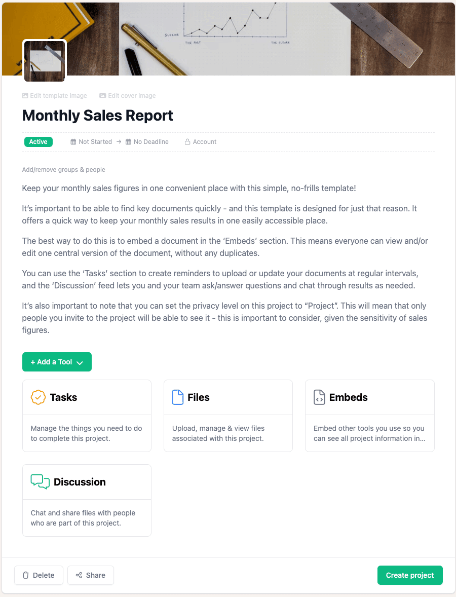 Monthly sales report