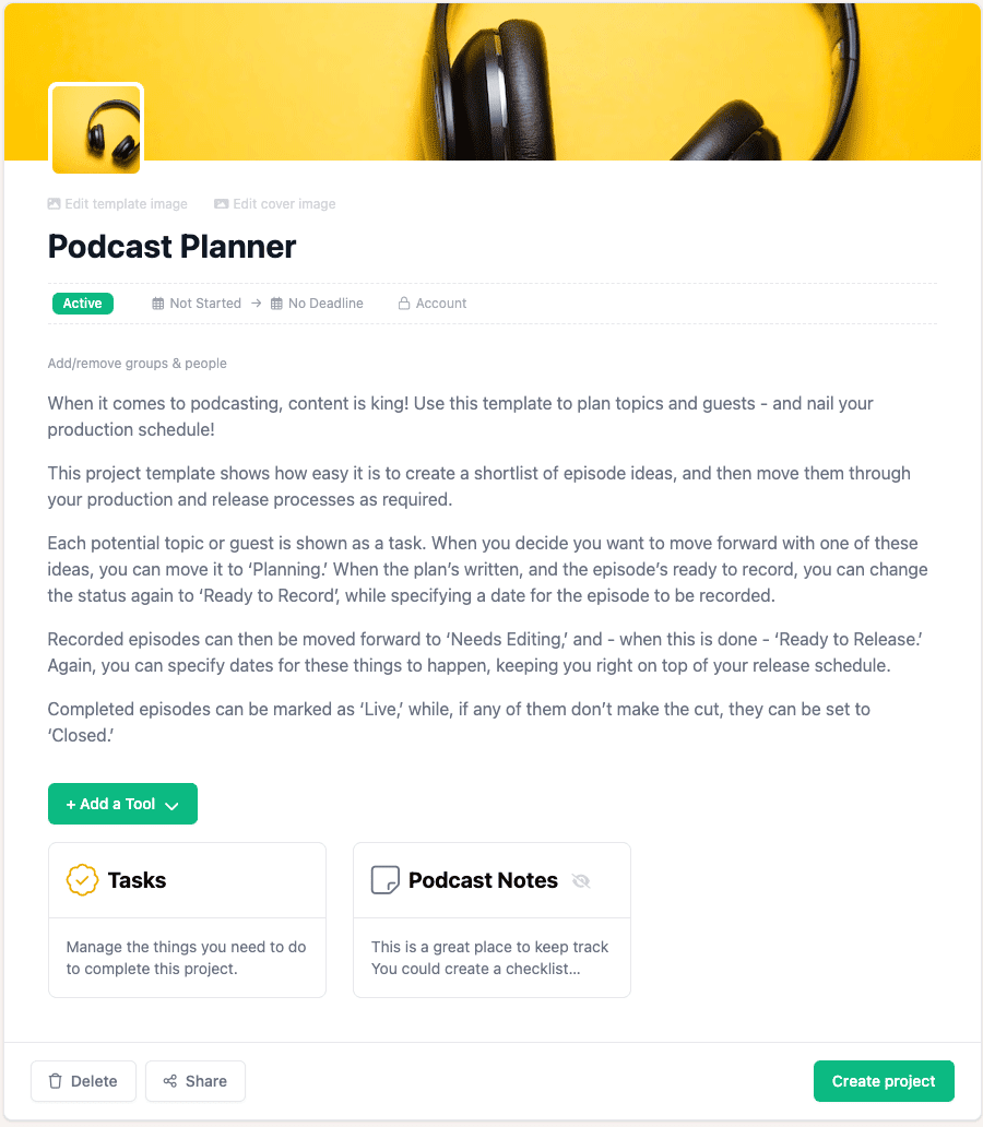 Podcast planner