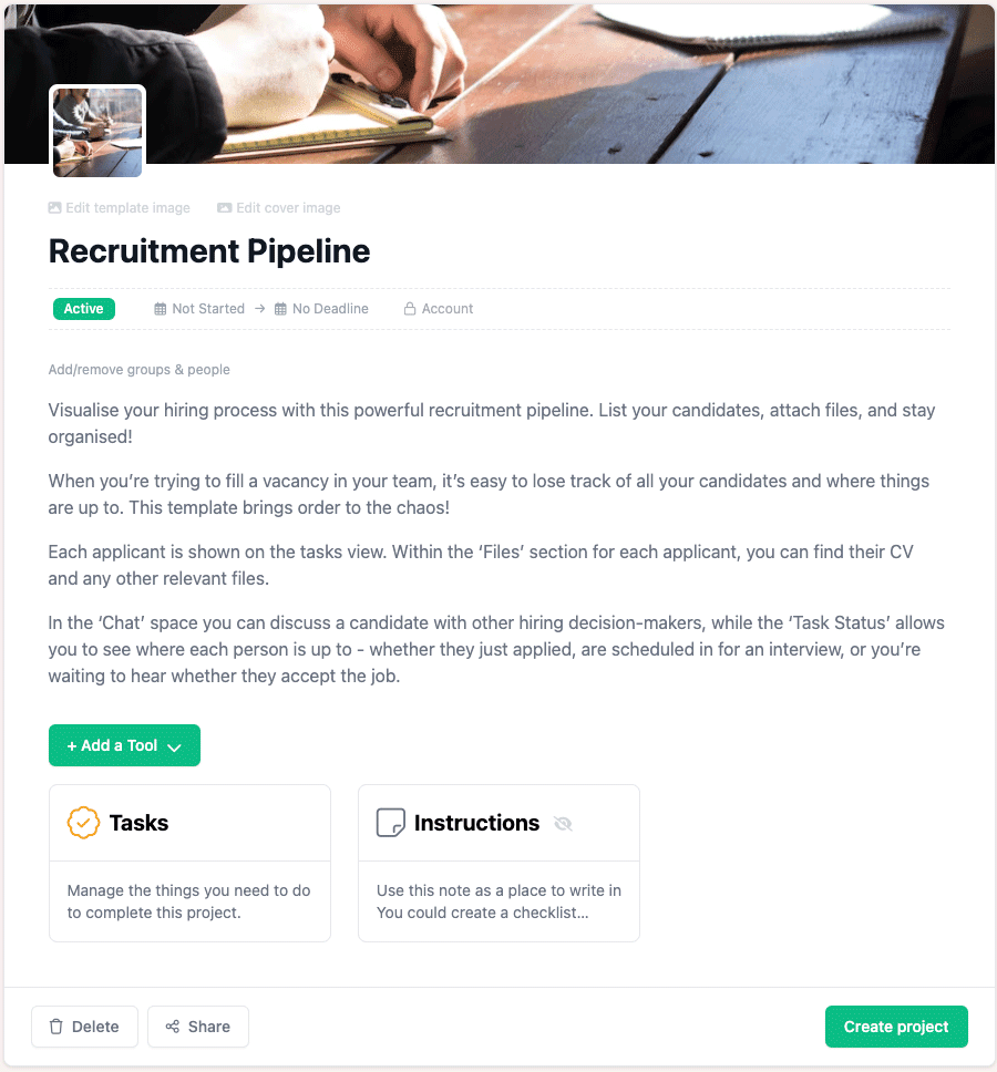 Recruitment pipeline