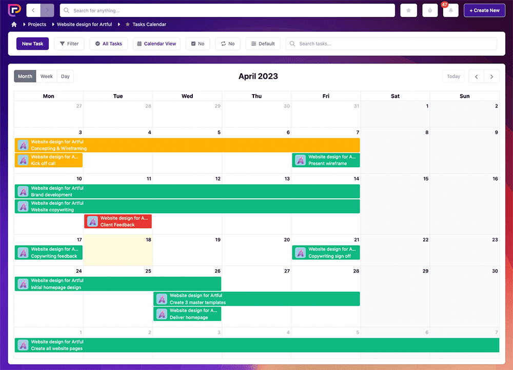 Tasks Calendar