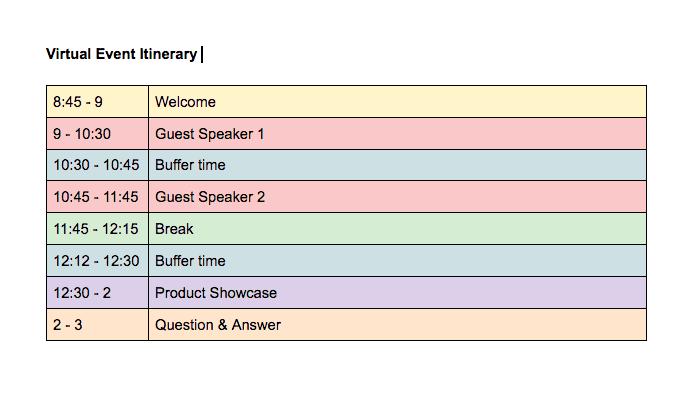 Itinerary example