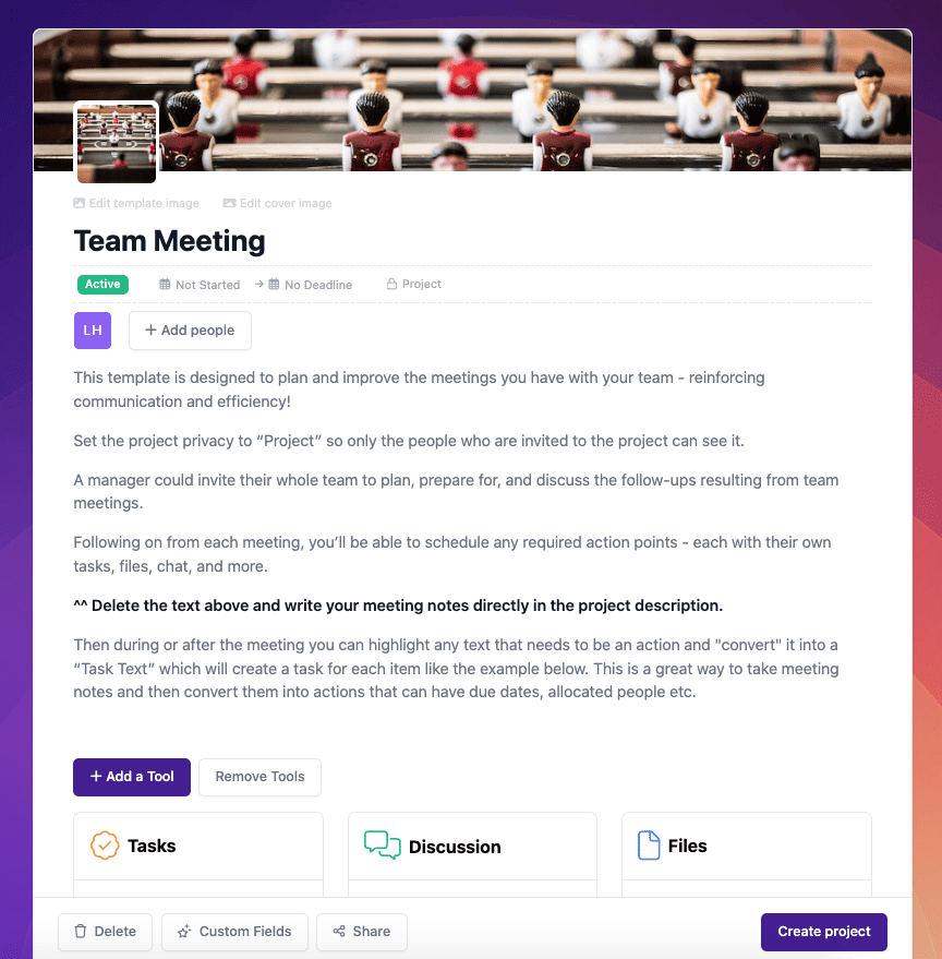 Project.co team meeting template