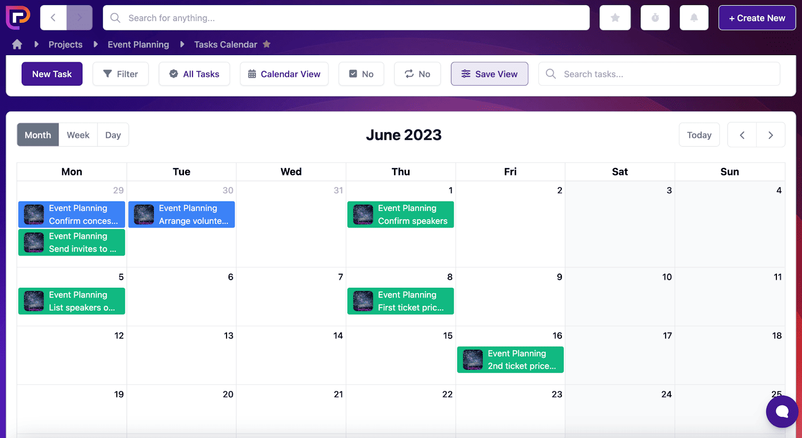 Project.co tasks calendar