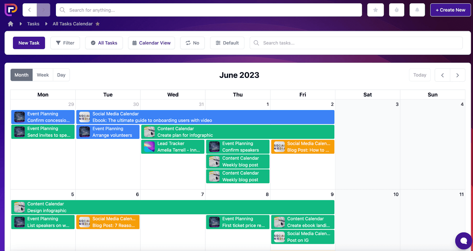 Project.co calendar view